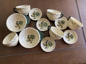 VINTAGE Metlox Poppytrail California Provincial Green Rooster bundle (some RARE) - Picture 1 of 7