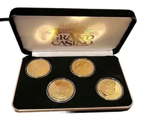 Grand Casino Collector Coin Set Of 4 Wildlife Series IV 4 dated 1998 in box - Picture 1 of 9