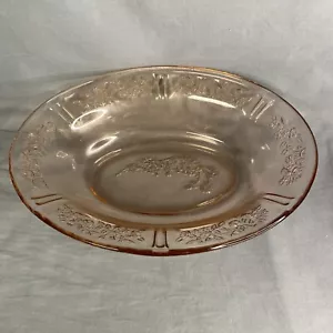 Vintage Federal Sharon/Kohl Rose Rosa Vertiefung Glas Oval Servierschale 9,5" - Bild 1 von 5