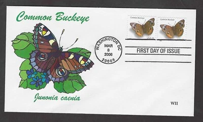 #4001 24c Common Buckeye Butterfly-WII FDC (1+1) - Image 1 of 2