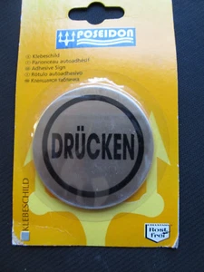Klebeschild  DRÜCKEN Edelstahl selbstklebend   - Bild 1 von 1
