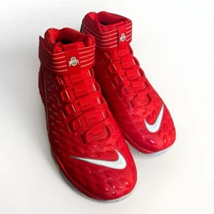 Size 12.5 Force Savage Pro 2 Mid Ohio State PE Football Cleats University Red - Picture 1 of 6