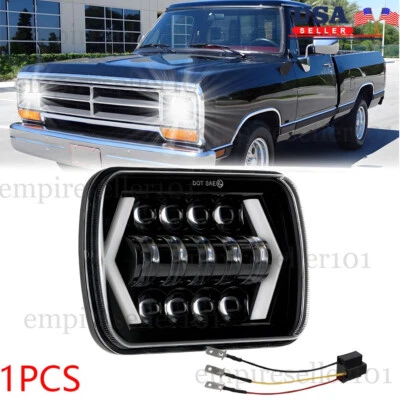 For Dodge D150/250/350 W150/250/350 Ram 50 7X6 5X7" LED Headlight H4 Hi/Lo Bulb - Image 1 of 4