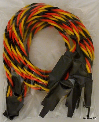 (5) 45CM Twisted 22awg Servo Extension Leads JR / Hitec w/ Built In Safety Clips - Image 1 of 4