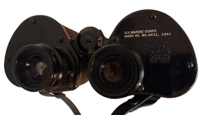 World War II Marine Corps Binoculars U S Bausch & Lomb MARK 46 NO 6431 RARE 7x50 - Picture 1 of 10