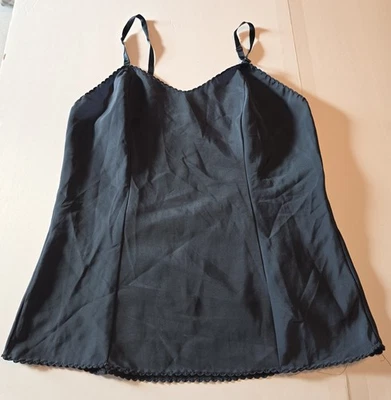 Vintage Sexy Wonder Maid Nylon Camisole Size 34 Navy Blue Semi Sheer - Image 1 of 4