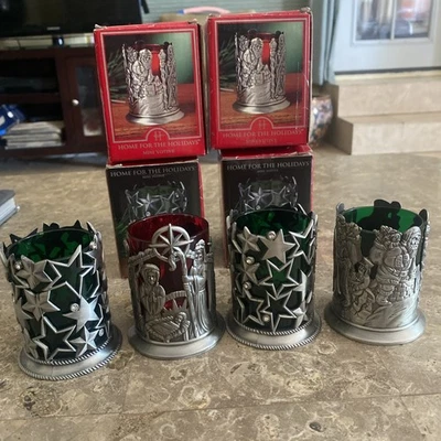 4 lotes de mini luces de té votivas vintage para el hogar para las vacaciones Foto 1 de 4