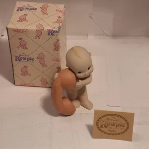 Enesco Kewpie Rose O'Neill's 4" Porcelain 1991 Figurine Kewpie W Phone - Picture 1 of 6