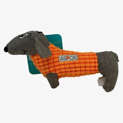 ASPCA Burlap & Pixel Dachshund  Squeaky Dog Toy - Toss, Fetch, Play and Tug - Image 1 of 4