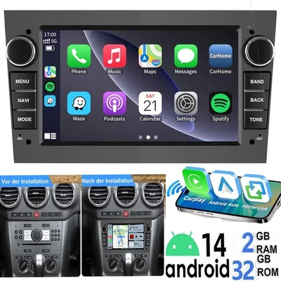 Android14 Autoradio Carplay GPS RDS Für Opel Astra H Corsa C D Zafira B Vectra C - Bild 1 von 4