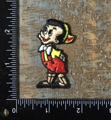 Vintage PINOCCHIO Walt Disney Character Embroidered Sew-On Patch 1970s Cloth - Image 1 of 2