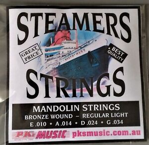 Steamers Mandolin Strings, Stainless Steel/Bronze, Loop End, NEW, FREE POSTAGE