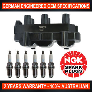 6x NGK Spark Plugs w/ Swan Ignition Coil Pack for Holden Vectra JS