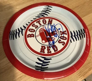"Boston Red Sox Party Plate" 9", signed Andrew Bailey With JSA LOA - Picture 1 of 3