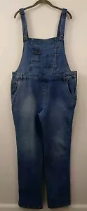 ABS Allen Schwartz Denim Collection Womens Overalls Large Adjustable Straps Blue - Picture 1 of 20
