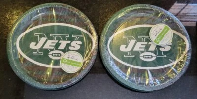 Lot Of 2 Pkgs New York Jets NFL Football Sports Banquet Party 8.75" Paper Plates - Изображение 1 из 2