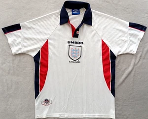 England 1997 - 1998 vintage World Cup Home Umbro White shirt size L - Picture 1 of 10