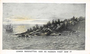 # B1197 HUDSON FULTON EXPOSITION POSTCARD, LOWER MANHATTEN in 1609 - Picture 1 of 2