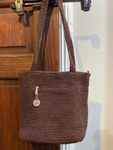 THE SAK Strick Häkel Handtasche braun geflochtener Griff neu ohne Etikett 3 Reißverschlussfächer - Bild 1 von 5