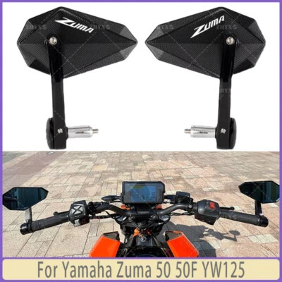 1 Pair For Yamaha Zuma 50 50F YW125 7 / 8" Handle Bar End Side Rearview Mirrors Foto 1 de 4