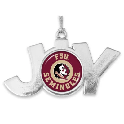 62009 Florida State Seminoles FSU JOY with Round Logo Christmas Ornament - Image 1 of 2