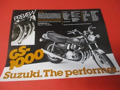 Nuevo de Lote Antiguo Original Suzuki 1979 GS1000 GS1000E FOLLETO Foto 1 de 2