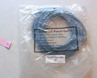 NEW IN PKG UNBRANDED ETHERNET PATCH CABLE 6STP 550MHZ 10FT (136-2)  - Image 1 of 3