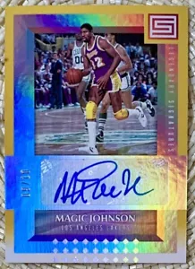 2017 PANINI STATUS LEGENDARY AUTO GOLD /10 MAGIC JOHNSON BEAUTY TOP5ive - Picture 1 of 2