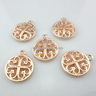 28pcs Tibetan silver/Rose gold Hollow Flowers Charms Pendants For Jewelry Making
