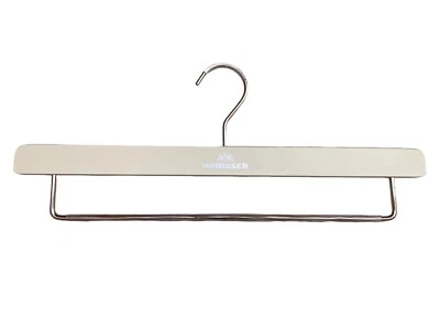 Walbusch Kleiderbügel Original Vollholz Weiß Massiv Marken Chrom - Bild 1 von 3