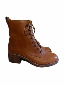 MADEWELL Caramel Brown “Patti” Lace Up Leather Boot Women’s Size 5.5 New - Picture 1 of 12