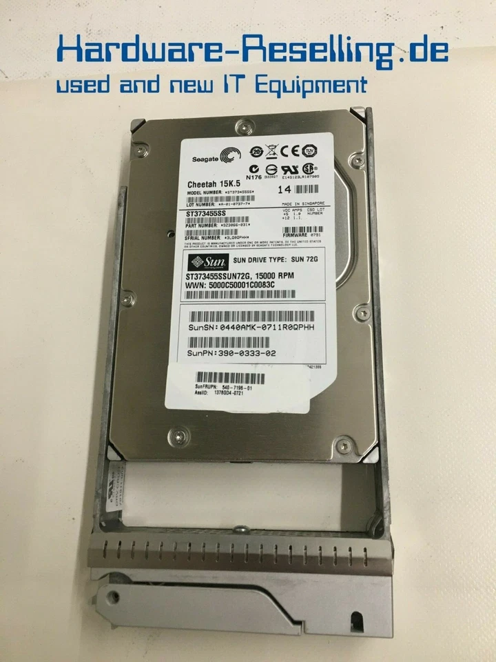 Seagate 73GB 15K 16MB 3,5 SAS 3Gbps ST373455SS Sole 72G 540-7196-01 390-0333-02 - Immagine 1 di 1