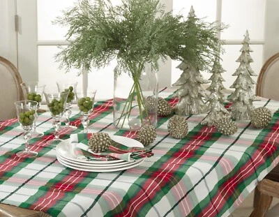 Occasion Gallery Multi Christmas Holiday Plaid Design Tablecloth, 70" Square - Image 1 of 4