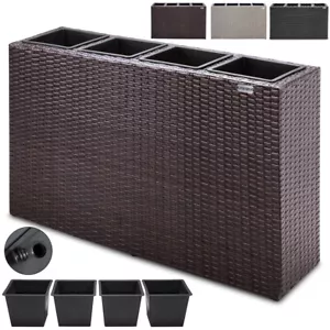 CASARIA® Blumenkasten Pflanzkasten Pflanzkübel Polyrattan Hochbeet Blumentopf - Bild 1 von 9