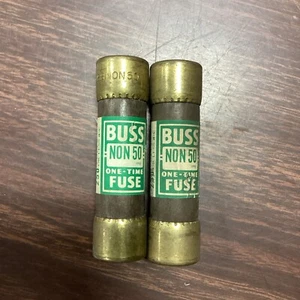 LOT OF 2 BUSS BUSSMANN ONE TIME FUSES NON-50 250V 50A - Picture 1 of 1