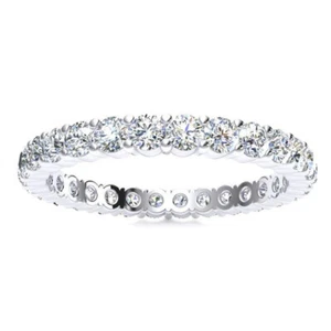 1 Kt Eternity Memory Ring Weißgold-Finish Memoirering Ehering Damen gr 50-62 - Bild 1 von 5