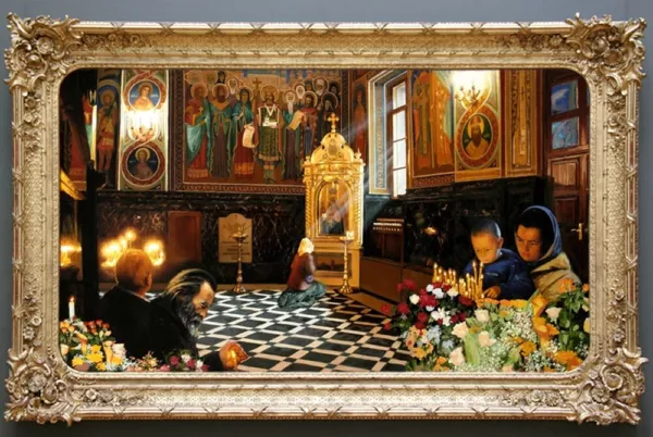 Print on Canvas of Oil Painting Arseni ~ Cathedral 12" X 7" NO FRAME Art USA