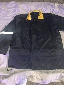 CLC Custom Nylon craft Black & Yellow Rain Jacket XL - Picture 1 of 4