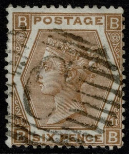 1872 GB Used Abroad Constantinople 'C' 6d Chestnut SG122a/Z102 Pl 11 BB FU - Picture 1 of 1