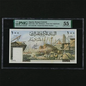 1964 Algeria Banque Centrale 100 Dinars Pick#125a PMG 55 About UNC - Picture 1 of 4