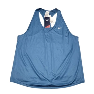 Reebok Mesh Tank Top Women's 2X Steely Blue Racerback Lightweight Training Shirt - Picture 1 of 9