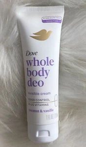 Dove Whole Body Deo Aluminum Free Invisible Cream Coconut & Vanilla Travel - Picture 1 of 1