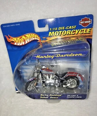 New VTG 2000 Mattel Hot Wheels Harley Davidson Softail Deuce Motorcycle 88426 - Image 1 of 4