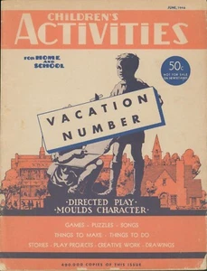 Children's Activities June 1946 Vacation Number Games Puzzles Songs Stories - Bild 1 von 12