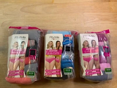 New Women’s Fruit of the Loom Fit for Me Heather Hi-Cuts 6 Pair—Great Colors!!* - Image 1 of 4