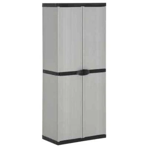 Garten Lagerschrank 3 Böden Grau Schwarz 68x40x168cm Kunststoffschrank vidaXL - Bild 1 von 10