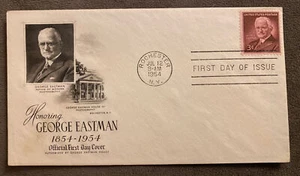 1954 COMMEMORATIVE GEORGE EASTMAN CENTENNIAL ART CRAFT CACHET UNADDRESSED FDC - Picture 1 of 2