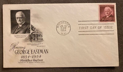 1954 COMMEMORATIVE GEORGE EASTMAN CENTENNIAL ART CRAFT CACHET UNADDRESSED FDC - Image 1 of 2