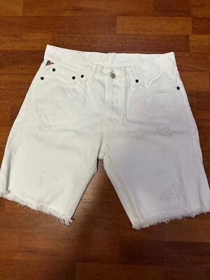 Pantalones Cortos DENIM & SUPPLY RALPH LAUREN Para Hombre Blancos Bedford Calce Recto Distress 30 Foto 1 de 3