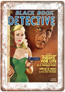 1950 Pulp Cover Black Book Detective Retro Look Reproduction Metal Sign J1200 - Picture 1 of 2
